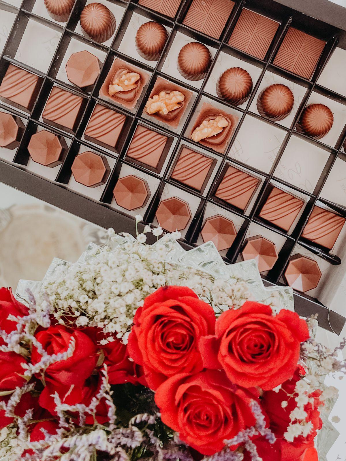 Combo Rosas e Chocolate